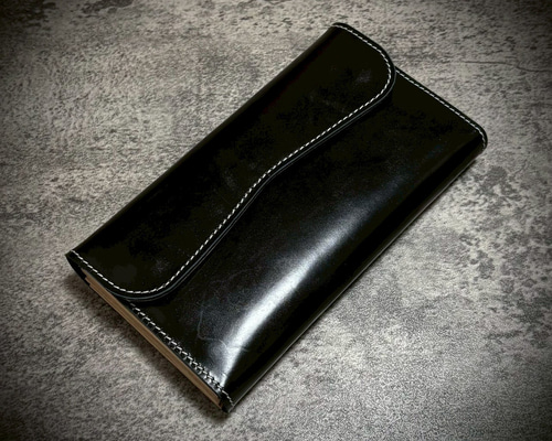 レザー製 黒 長財布 フラップ式 e72b571d244a802068ea283bfee637
