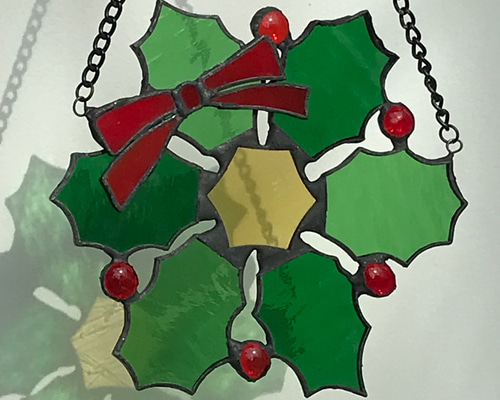 ステンドグラス クリスマス クリスマスリース Xmasサン