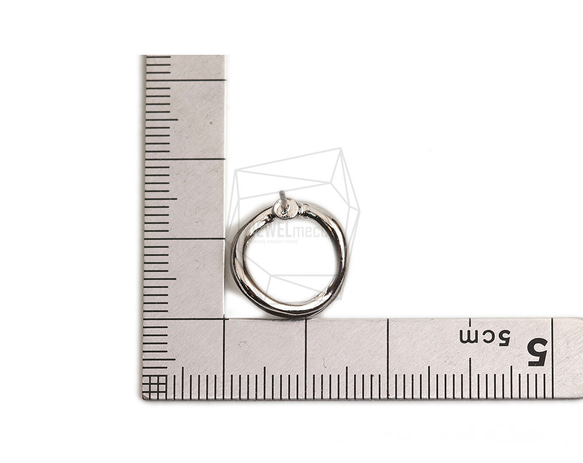 ERG-2209-R【2件】圓形耳環,圓形耳釘/14.6mm X 14.8mm 第5張的照片