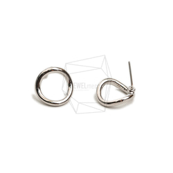 ERG-2209-R【2件】圓形耳環,圓形耳釘/14.6mm X 14.8mm 第2張的照片