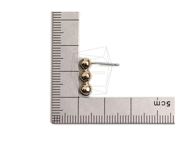ERG-2211-G【2件】球柱耳環/4.8mm X 14.6mm 第5張的照片