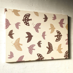 小鳥さんたちのおしゃれな北欧 ファブリックパネル  木製ファブリックボード 大きめサイズ 2枚目の画像