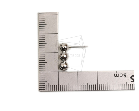 ERG-2211-R【2個入り】ボールピアス /Ball Post Earring/4.8mm X 14.6mm 5枚目の画像