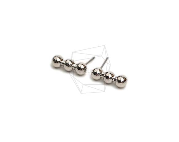 ERG-2211-R【2個入り】ボールピアス /Ball Post Earring/4.8mm X 14.6mm 2枚目の画像