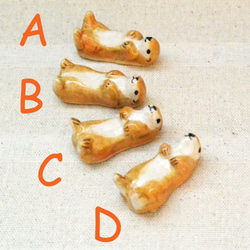 イタチ系　箸置き『１個』　仰向けB　ラッコ・オコジョ・カワウソ　手作り陶芸・陶器　食器　はしおき 4枚目の画像