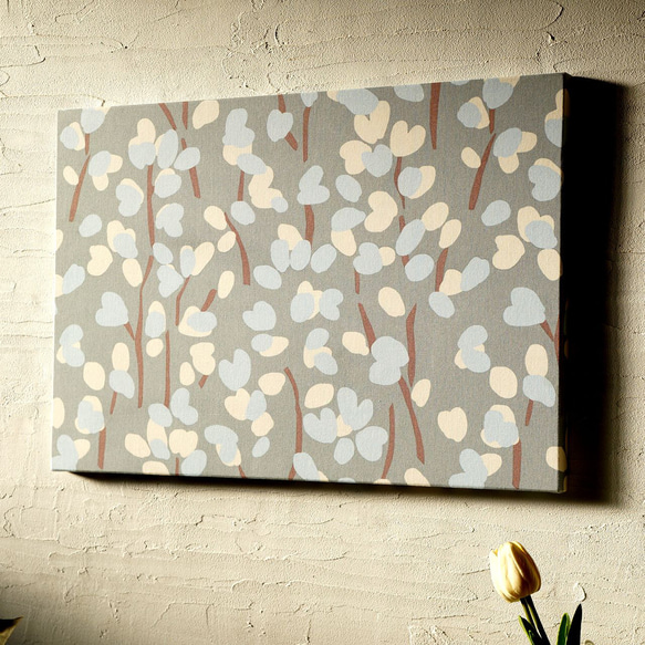 北欧風 ほっこり 木の実 grayblue ファブリックパネル 木製ファブリックボード 大きめサイズ 5枚目の画像