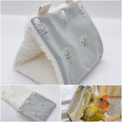 S】選べる裏地◎丸洗いできるバードテント モコモコ 花柄 キンカチョウ