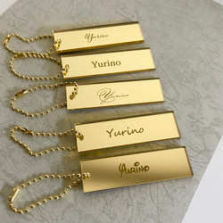 席札 プレート席札 ゴールドプレート キーホルダー ボールチェーン 名