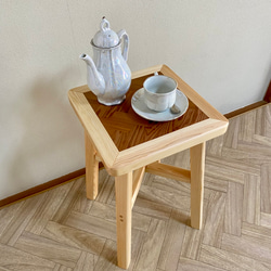 スツール・椅子 （寄木装飾/※寄木細工:ヘリンボーン柄） 椅子