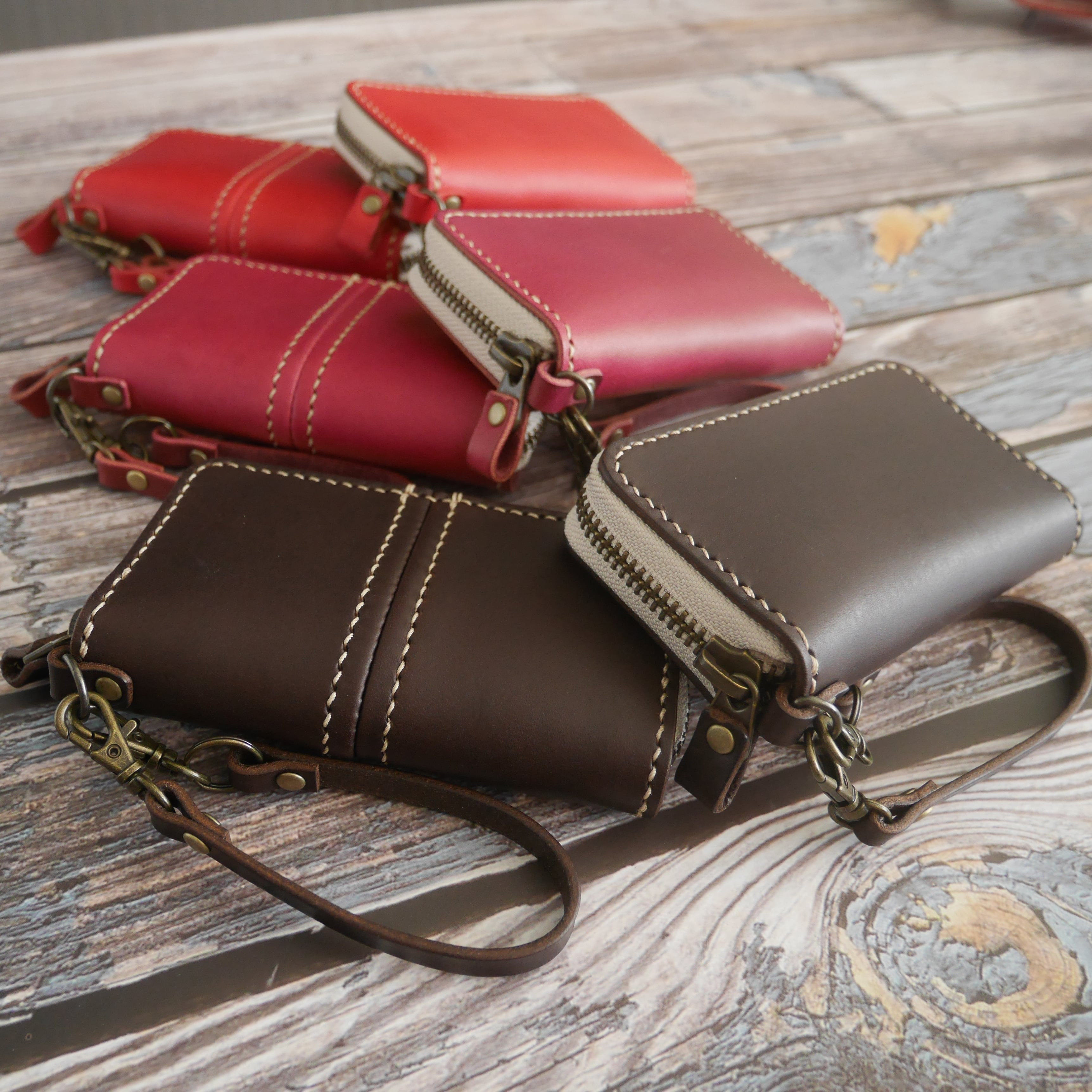 全10色 カスタム可能な本革レザーラウンドファスナーキーケース【受注生産】