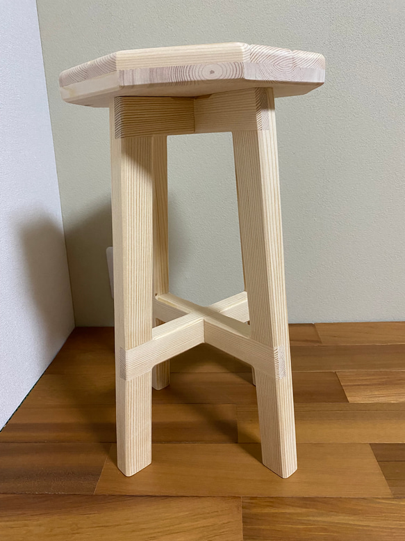 スツール・椅子（寄木装飾）【４色対応】 6枚目の画像