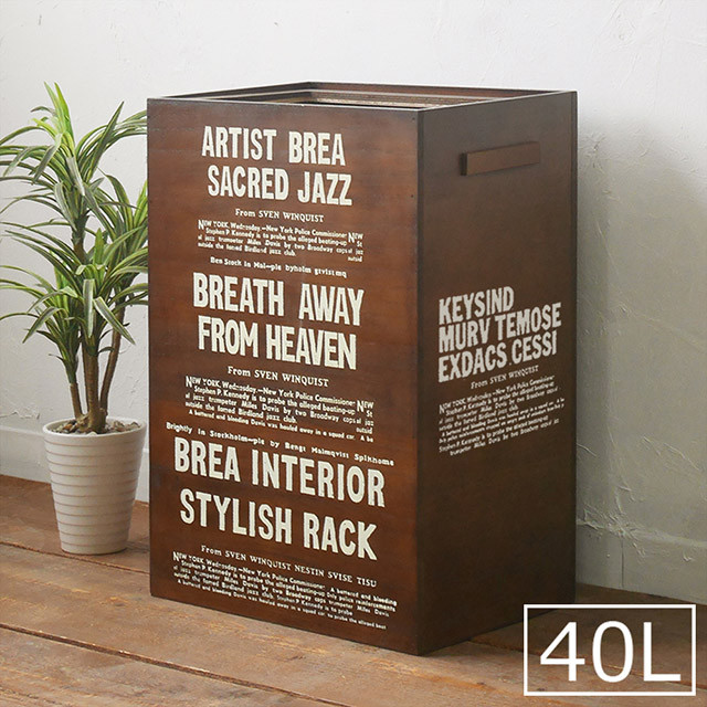 男前 おしゃれ ゴミ箱 持ち手つき ダークブラウン 45L ダストボックス 1599-MT-DBPA