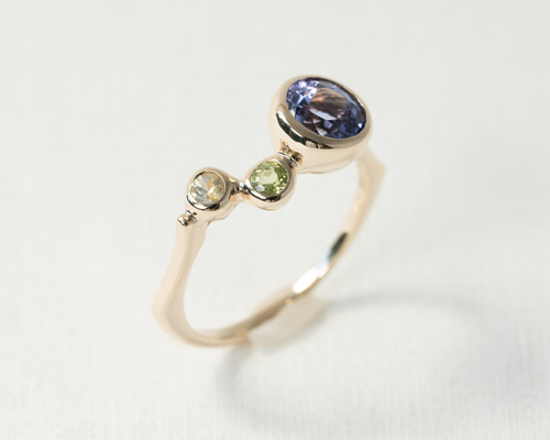 R0579 タンザナイト×ペリドット×イエローサファイア 指輪・リング