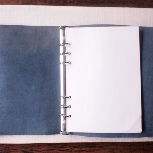 A5・6穴バインダー 艶なしロイヤルブルー 仕上げは相談の上 注!20穴.22  