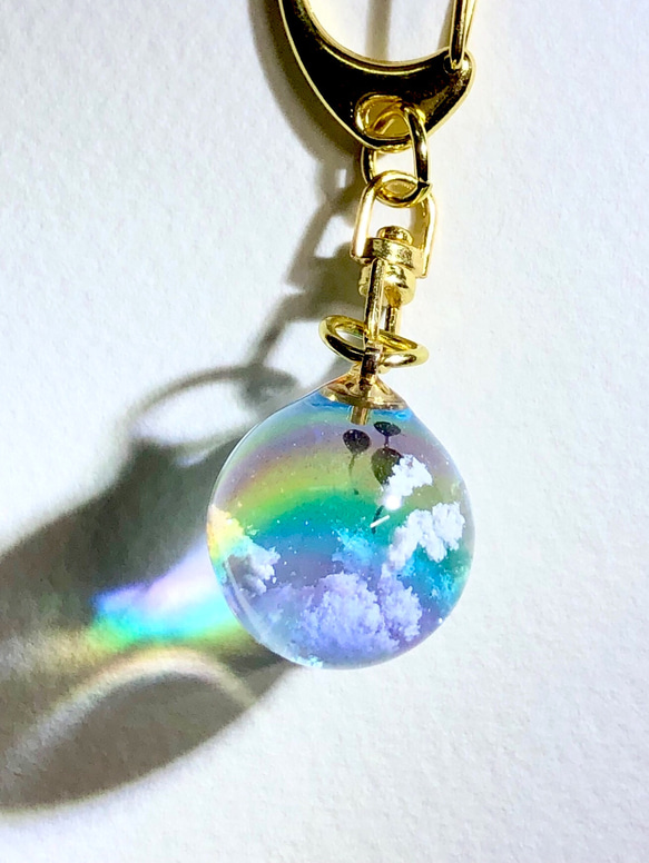 空レジン-風船と虹（過去作） キーホルダー 透明感 プレゼント