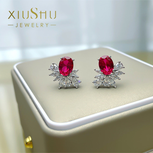 人工ルビー ピジョンブラッド 2カラット 高炭素ダイヤモンド キラキラ