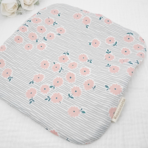 8 層紗布手帕♡ Vilta 花卉圖案 * 20 x 20 厘米蓬鬆紗布手帕 第2張的照片