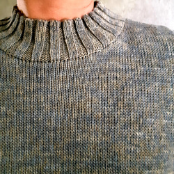 草木染 肘当て リネンセーター ユニセックス ニット・セーター