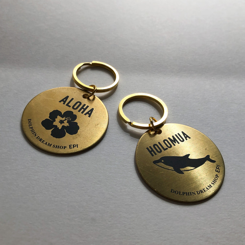 オリジナル・名入れ可能♪ 真鍮 キーホルダー 丸 ブラス