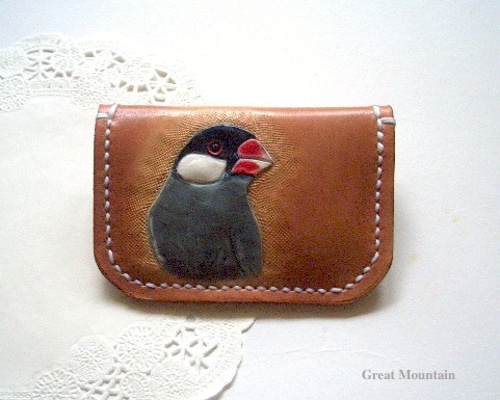 インコ　とり　鳥　刺繍　レザー　がま口　ポーチ　財布　コインケースカードケース 楽天市場】鳥 小銭入れの通販