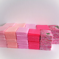 【5-031】一越ちりめん3㎝・2.5㎝各500枚（1000枚）ピンク系
