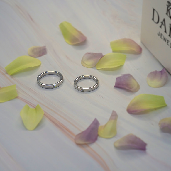 ◇受注制作◇結婚指輪 マリッジリング ペアリング ダイヤモンド モアサナイト モアッサナイト シリーズ019 3枚目の画像
