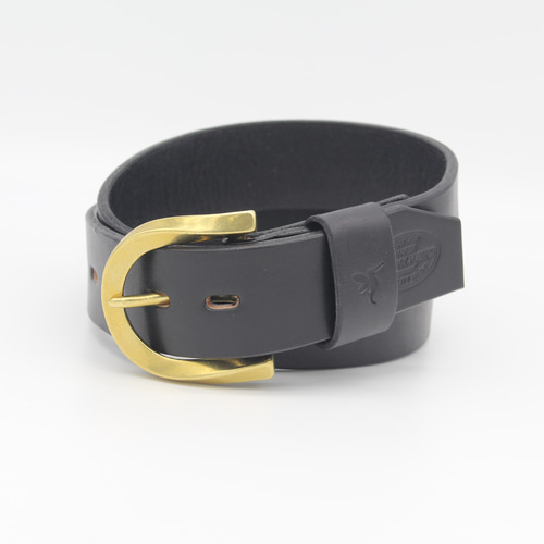 受注生産：サイズオーダー】本革極厚1枚革ベルト 真鍮ハーネスベルト  