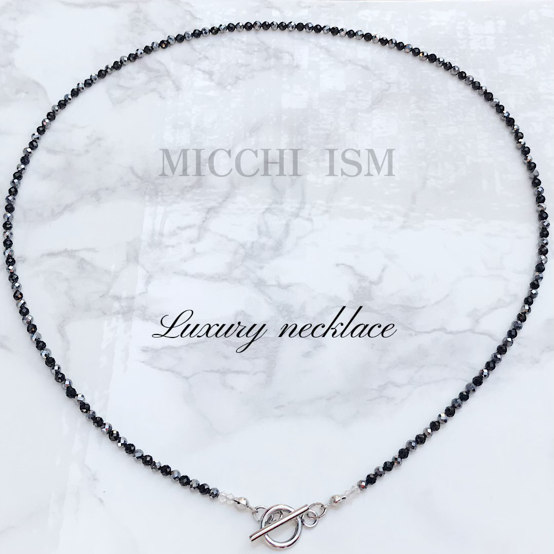 高級 ネックレス ブラックスピネル天然石 テラヘルツ鉱石 クリスタル