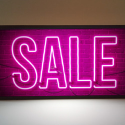 セール バーゲン SALE 安売りコーナー 店舗 ネオン系 ミニチュア サイン ランプ 看板 置物 雑貨 ライトBOX 1枚目の画像
