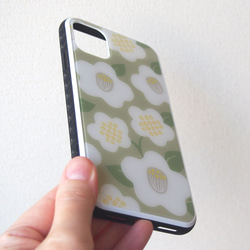 強化ガラスiPhoneケース【和モダン椿】 #iPhone15対応 4枚目の画像