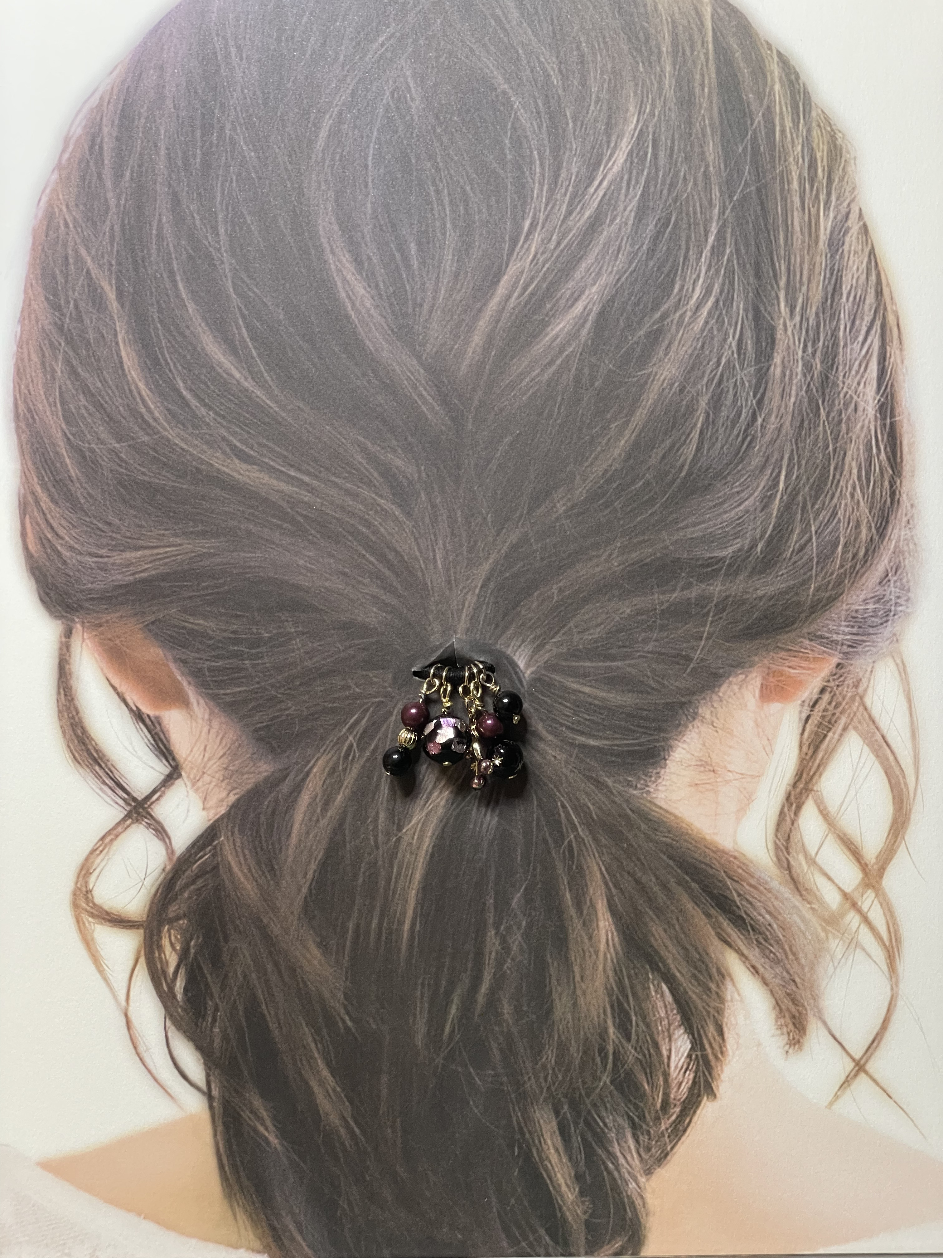 ☆yuyu☆❀ヘアゴムオルゴナイト❀ ゆれる蛍ガラス宵藤・黒紫飾髪ゴム ヘアゴム 桜咲く 通販