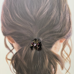 ゆれる蛍ガラス宵藤・黒紫飾髪ゴム ヘアゴム 桜咲く 通販