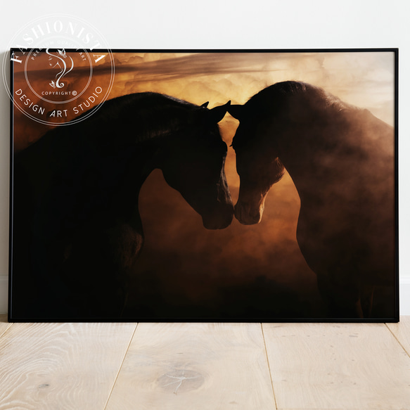 ゴージャス 馬 牧場 スモーキー horses  / インテリアポスター 海外アート /4450 1枚目の画像