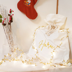 サンタの袋 SANTA SACK 刺繍名入れ クリスマス オーダーメイド かばん おしゃれ ギフト包装 サンタクロース 5枚目の画像