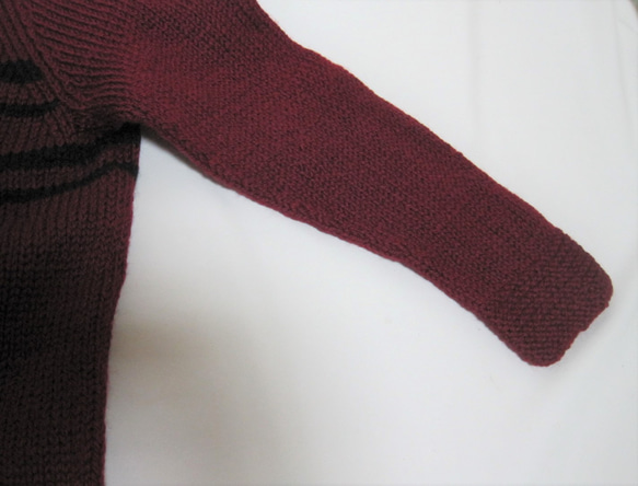 セーター　ウール100％手編みなのに安価　熟練の技術で最高の着心地S077 12枚目の画像