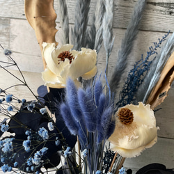 ドライフラワー 青のインテリア デコレーションフラワーセット そのまま飾るだけ お花束にも出来ます 母の日開店祝い 2枚目の画像