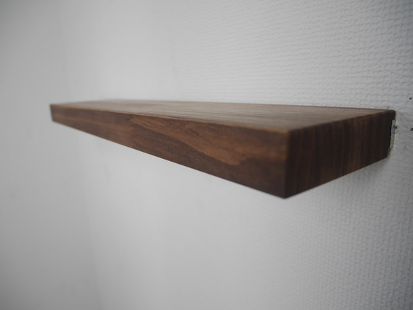 サイズオーダー専用 w ブラウン　フローティングシェルフ　ウォールシェルフ キッチン　飾り棚 神棚 棚受け 納期2週間〜 1枚目の画像