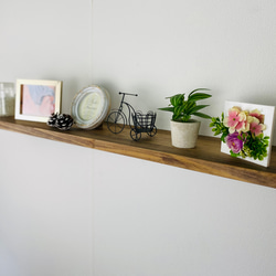 サイズオーダー専用 w ブラウン　フローティングシェルフ　ウォールシェルフ キッチン　飾り棚 神棚 棚受け 納期2週間〜 5枚目の画像