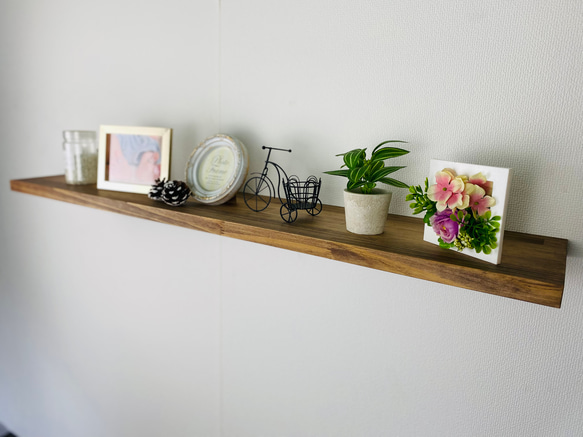 サイズオーダー専用 w ブラウン　フローティングシェルフ　ウォールシェルフ キッチン　飾り棚 神棚 棚受け 納期2週間〜 5枚目の画像