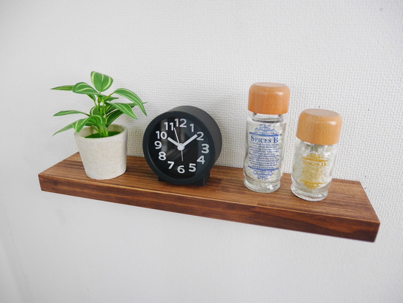 サイズオーダー専用 w ブラウン　フローティングシェルフ　ウォールシェルフ キッチン　飾り棚 神棚 棚受け 納期2週間〜 6枚目の画像