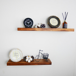 サイズオーダー専用 w ブラウン　フローティングシェルフ　ウォールシェルフ キッチン　飾り棚 神棚 棚受け 納期2週間〜 3枚目の画像