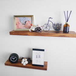 サイズオーダー専用 w ブラウン　フローティングシェルフ　ウォールシェルフ キッチン　飾り棚 神棚 棚受け 納期2週間〜 7枚目の画像