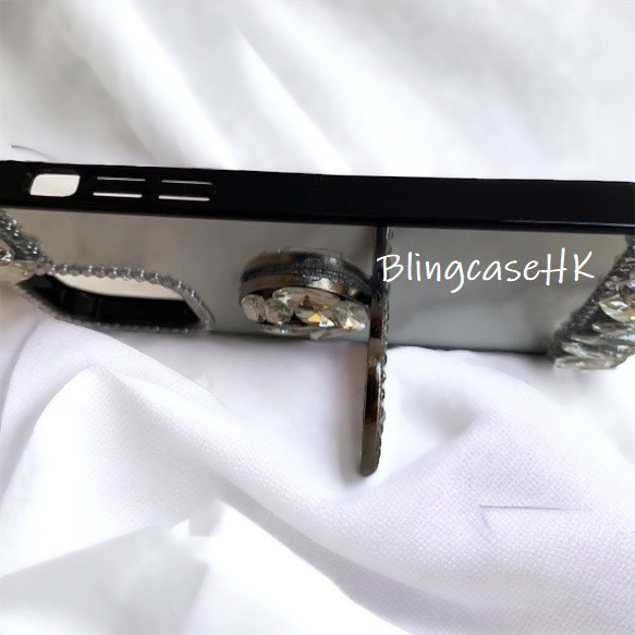 送料無料 ブリング ラインストーン ミラーケース スマホスタンド iPhone 15 全機種対応 ケース スマホケース 8枚目の画像