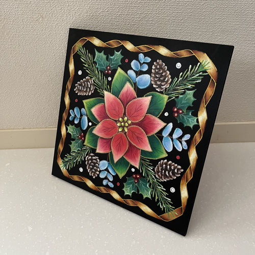 ポインセチア（受注制作）✨チョークアート・原画 絵画 にじいろ 通販