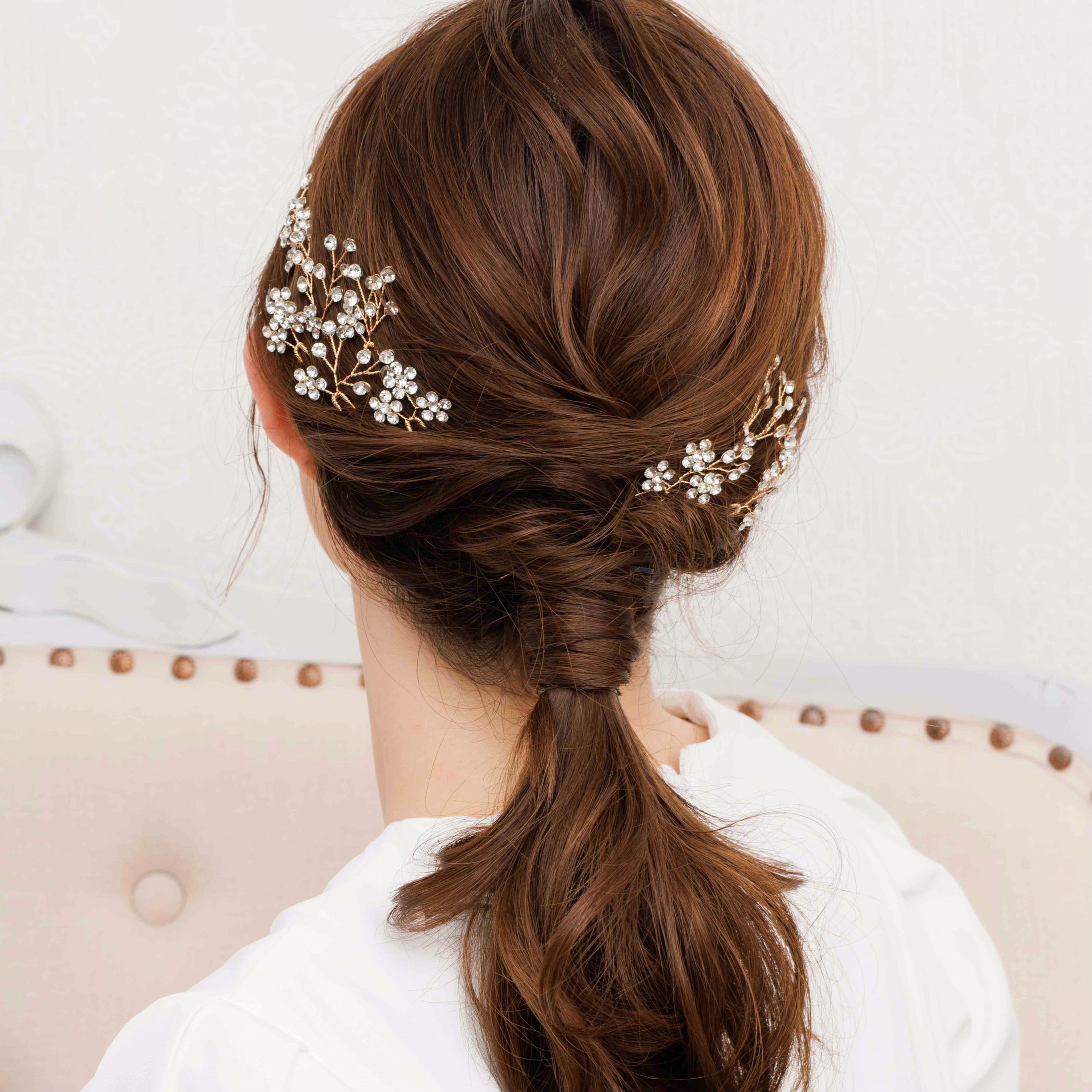 TS822 ヘッドドレス ヘッドアクセサリー 小枝 Uピン 髪飾り 結婚