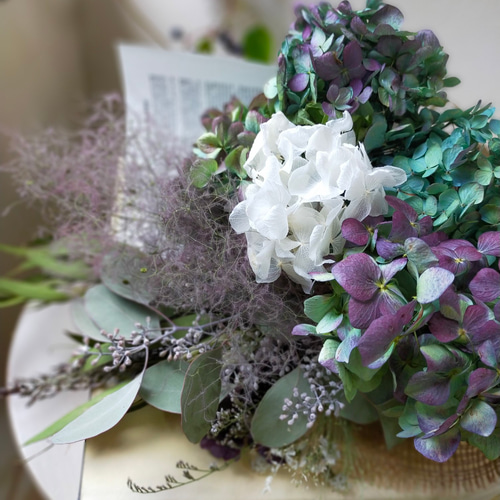 10.秋色紫陽花スワッグ