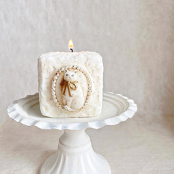 antique candle 〈モフモフねこ〉ソイキャンドル　ねこ　　インテリア　誕生日　プレゼント　ホワイトデー　 6枚目の画像