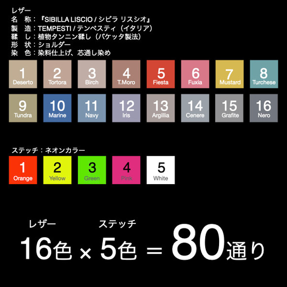 イタリア産レザーの本革ミニポーチ　革とステッチの組み合わせ80通りから選べる　スマホ、化粧品、カードなどに 2枚目の画像