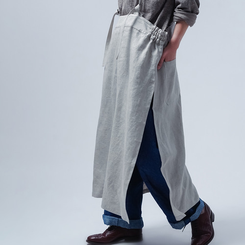 wafu. タブリエエプロン スカート　リネンタブリエ リネンタブリエ】とっておきの万能アイテム! プレミアムリネン