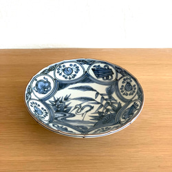 【京焼・清水焼】京都　水野春陽窯　染付　芙蓉手　中皿（4） 3枚目の画像